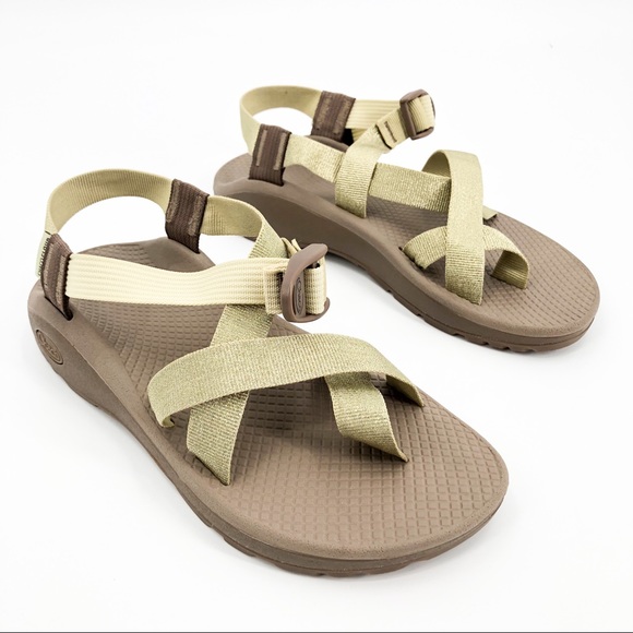 Chaco Z Cloud 2 Z/2 Metallic Gold Classic Strappy Wrap Cushioned Sandals Size 8 - Picture 1 of 6
